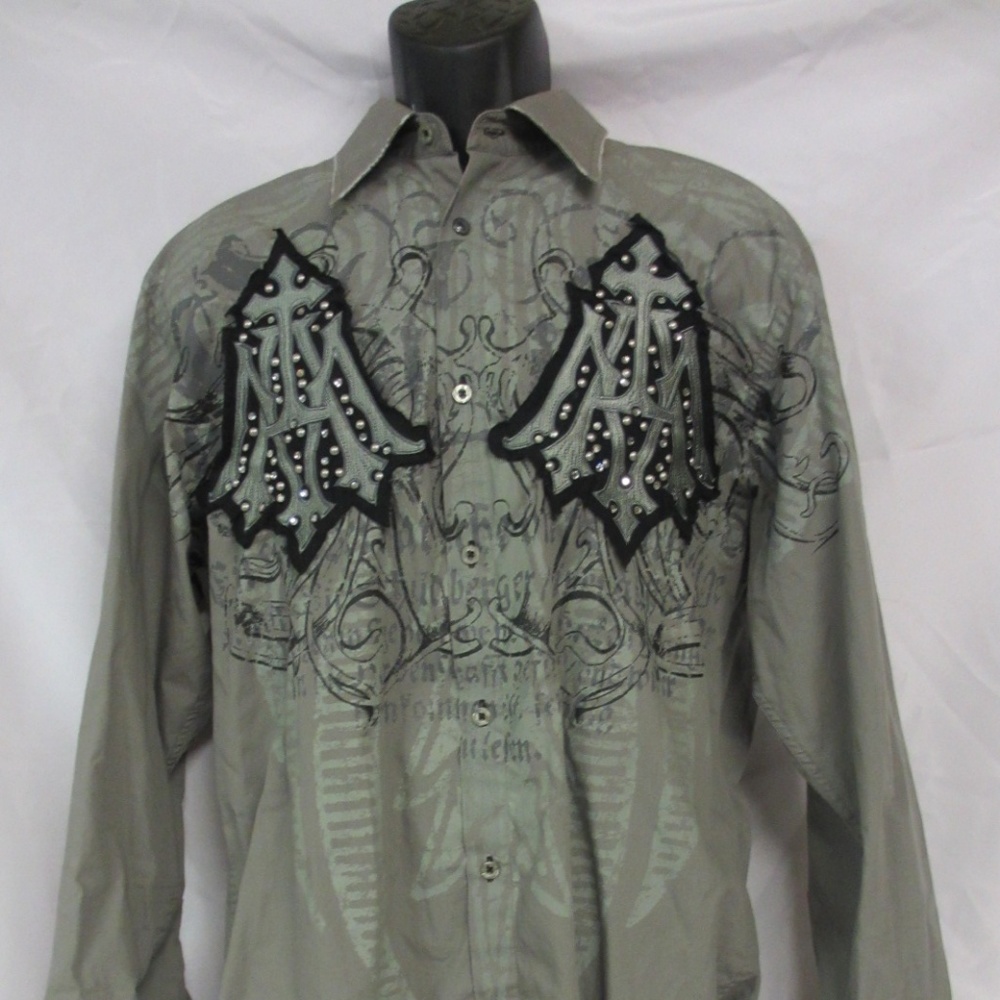Roar Mens Enough Excuses Button Down Shirt Gray